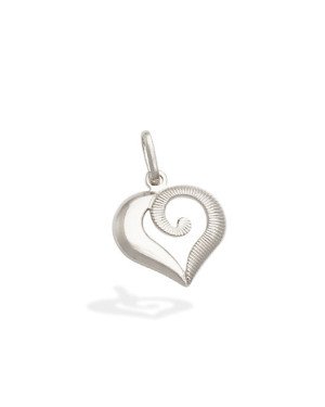 Pingente AG Coracao Vazado Liso e Onda - G3 - 14mm x 21mm - 0.70gr