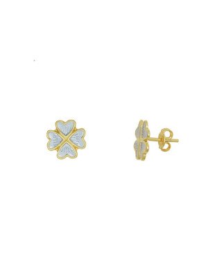 Brinco trevo c/ Rodio - 00 - 10mm x 10mm - 1.24gr
