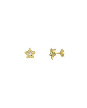 Brinco Estrela Mini Pedra - 00 - 6mm x 6mm - 0.56gr
