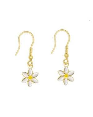 Brinco Gancho com Margarida - 00 - 9mm x 23mm - 0.90gr