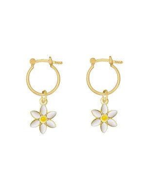 Brinco Argola com Margarida - 00 - 9mm x 27mm - 1.73gr