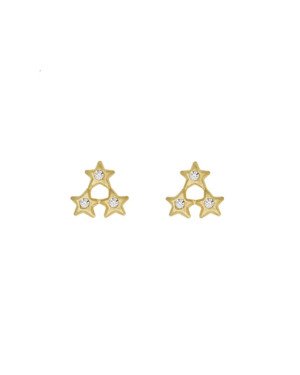 Brinco Tres Estrelas - 00 - 10mm x 10mm - 0.89gr