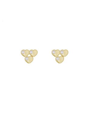 Brinco Tres Coracao Estampado - 00 - 9mm x 8mm - 0.98gr