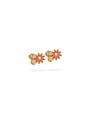 Brinco Margarida Mini c/ Resina - 00 - 8mm x 8mm - 0.74gr