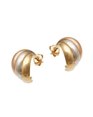 Brinco 3 Bananas Medio  (c/ Rodio) - 00 - 11mm x 18mm - 3.00gr