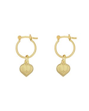 Brinco Argola com Coracao - 00 - 12mm x 23mm - 1.66gr