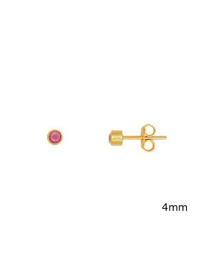 Brinco Redondo Pedra - 00 - 3mm x 3mm - 0.75gr