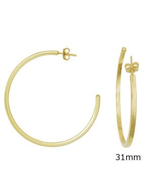 Brinco Argola Quatro Lados - 00 - 33mm x 33mm - 3.51gr