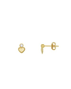 Brinco Coracao com Pedra - 00 - 5mm x 7mm - 0.73gr