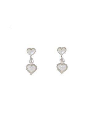 Brinco com Dois Coracoes Mini - G3 - 6mm x 15mm - 1.49gr