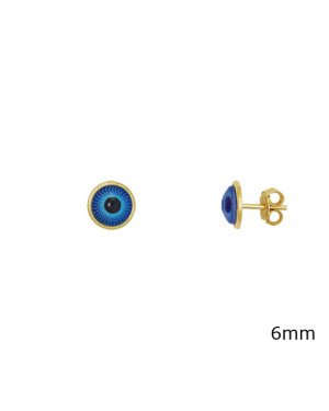 Brinco Cabuchao 6mm c/ Olho Grego - 00 - 7mm x 7mm - 1.20gr