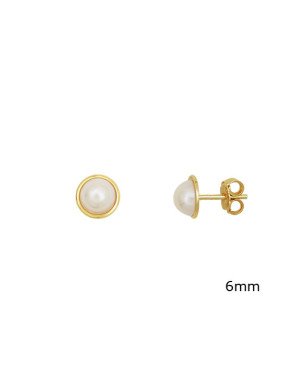 Brinco Perola Cabuchao - 00 - 6mm x 6mm - 1.19gr