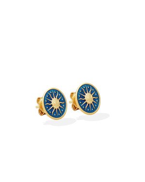 Brinco Sol Mistico 11mm (Azul Bandeira) - 00 - 11mm x 11mm - 1.08gr
