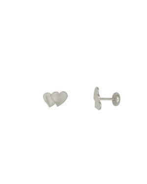 brinco  Dois Coracoes Mini - G5 - 8mm x 5mm - 0.71gr