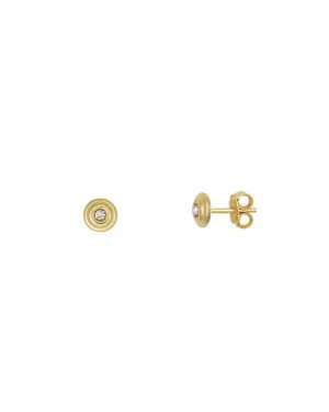 Brinco Redondo com Caixa Redonda com Pedra - 00 - 5mm x 5mm - 0.60gr