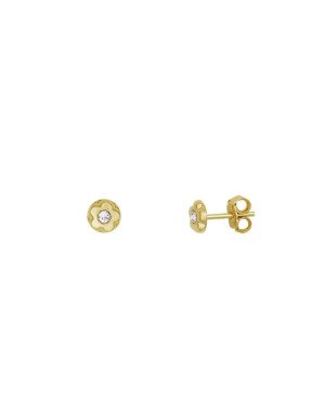 Brinco Flor Cinco Petalas com Pedra - 00 - 5mm x 5mm - 0.58gr