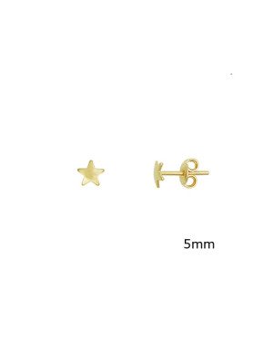 Brinco Estrela Abaulada - 00 - 5mm x 5mm - 0.34gr