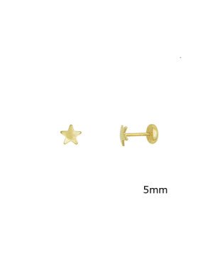 Brinco Estrela Abaulad - 00 - 5mm x 5mm - 0.37gr