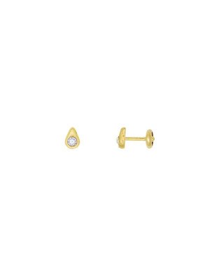 Brinco Gota com Pedra - 00 - 3mm x 4mm - 0.41gr