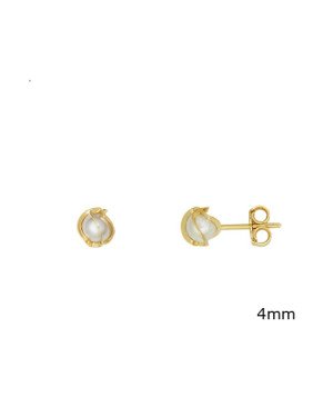 Brinco Gaiola c/ Perola 4mm - 00 - 4mm x 4mm - 0.74gr