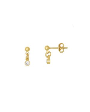 Brinco Bolinha com Copinho Usinado - 00 - 3mm x 11mm - 0.86gr