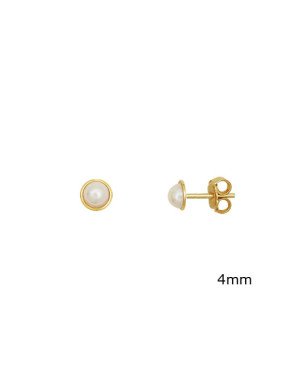 Brinco Perola Cabuchao - 00 - 4mm x 4mm - 0.68gr