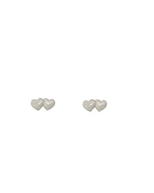 Brinco Coracao Prata Pura - G5 - 8mm x 4mm - 0.70gr