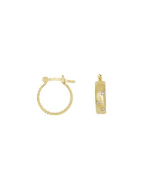 Brinco Argola com Pedra - 00 - 14mm x 14mm - 2.79gr
