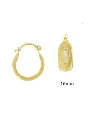 Brinco Argola com 4 Faixas Reticuladas Diagonal - 00 - 16mm x 21mm - 2.54gr