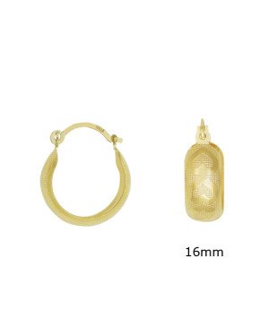 Brinco Argola Reticulado c/ Coracoes Estampados 16mm - 00 - 16mm x 18mm - 2.50gr