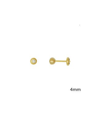 Brinco TP Bolinha 4mm c/  Zirconia - 00 - 4mm x 4mm - 0.84gr