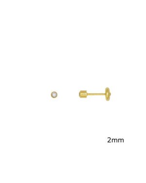 Brinco TP Copinho 2mm c/  Zirconia - 00 - 2mm x 2mm - 0.44gr