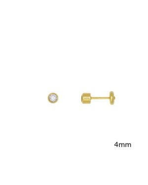 Brinco TP Copinho 4mm c/  Zirconia - 00 - 4mm x 4mm - 0.77gr
