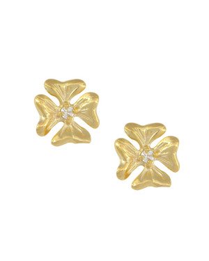 Brinco Flor c/ Miolo Pedra - 00 - 16mm x 16mm - 4.59gr