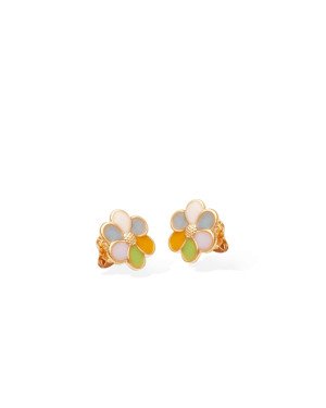 Brinco Flor 12mm c/ Resina Colorida - 00 - 12mm x 12mm - 1.67gr