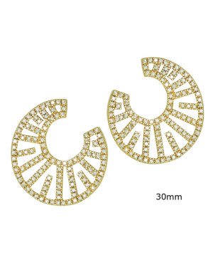 Brinco Fundicao - 240 Zirconia - Argola  Vaz 30mm - Faz Lado - 00 - 30mm x 30mm - 11.34gr