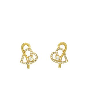 Brinco Fundicao - 46 Zirconia - Coracao c/ Metade de Coracao Liso (Faz Lado) - 00 - 14mm x 15mm - 1.99gr