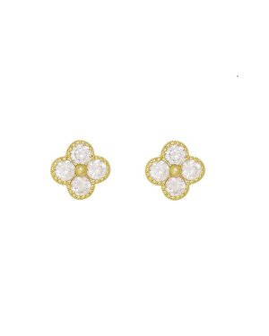 Brinco Fundicao - 8 Zirconia - 4 Redondo - 00 - 10mm x 10mm - 3.05gr