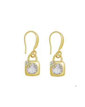 Brinco Fundicao - 16 Zirconia - Gancho c/ Bolsa 10mm - 00 - 10mm x 26mm - 3.70gr