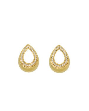 Brinco Fundicao - 50 Zirconia - Gota Vaz Borda Lisa Centro 16mm - 00 - 12mm x 16mm - 2.97gr