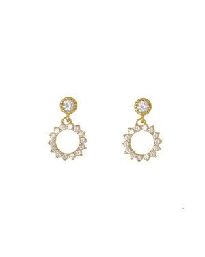 Brinco Fundicao - 30 Zirconia - Trc Pedra c/ Argola 10mm - 00 - 10mm x 15mm - 1.57gr