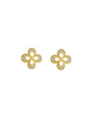 Brinco Fundicao - 24 Zirconia - Trevo Centro Vaz 10mm - 00 - 10mm x 10mm - 2.16gr
