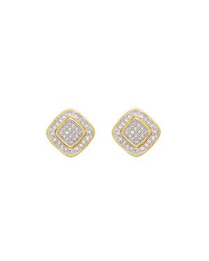 Brinco Fundicao - 72 Zirconia - Losango 12mm c/ Detalhe Liso c/ Rodio - 00 - 12mm x 12mm - 2.59gr
