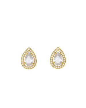 Brinco Fundicao - 52 Zirconia - Gota Centro Pedra 13mm - 00 - 10mm x 13mm - 2.51gr
