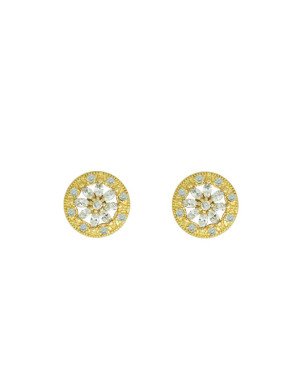 Brinco Fundicao - 34 Zirconia - Redondo 12mm c/ Flor - 00 - 12mm x 12mm - 3.20gr