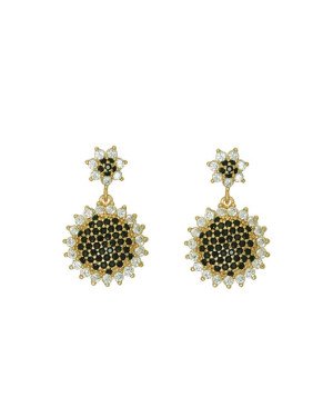 Brinco Fundicao - 150 Zirconia - Trc Estrela c/ Redondo 14mm  - 00 - 14mm x 20mm - 3.80gr