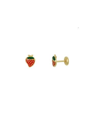 Brinco TP Morango c/ Resina 7mm - Pressao - 00 - 7mm x 7mm - 0.62gr