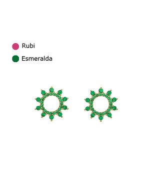 Brinco Fundicao - 58 Zirconia - Sol Vaz 12mm - Esmeralda - 00 - 12mm x 12mm - 1.32gr