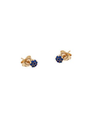 Brinco Fundicao - 14 Zirconia - Flor 4mm - Saphira - 00 - 4mm x 4mm - 0.58gr