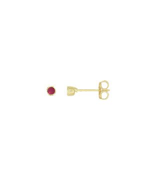 Brinco Fundicao - 2 Zirconia - Redondo 3mm - Rubi - 00 - 3mm x 3mm - 0.60gr